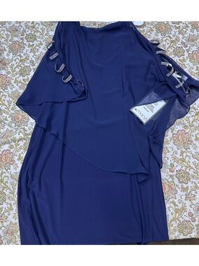 Macy's Navy Beaded Strap Women's Dress